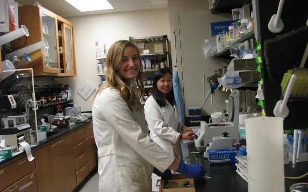 Grad students in lab