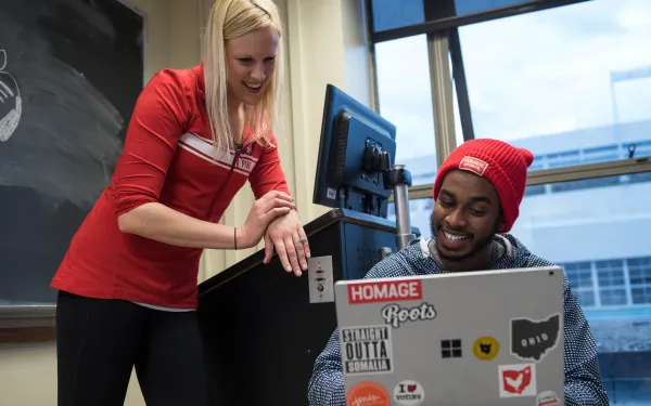 Student being mentored